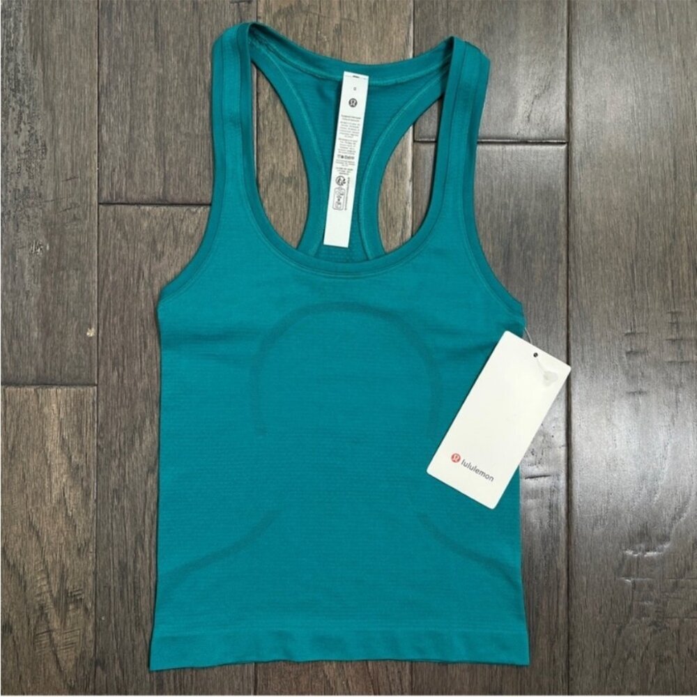 Lululemon NWT Swiftly Tech Racerback Tank Top 2.0 *Waist Length Sonic Teal